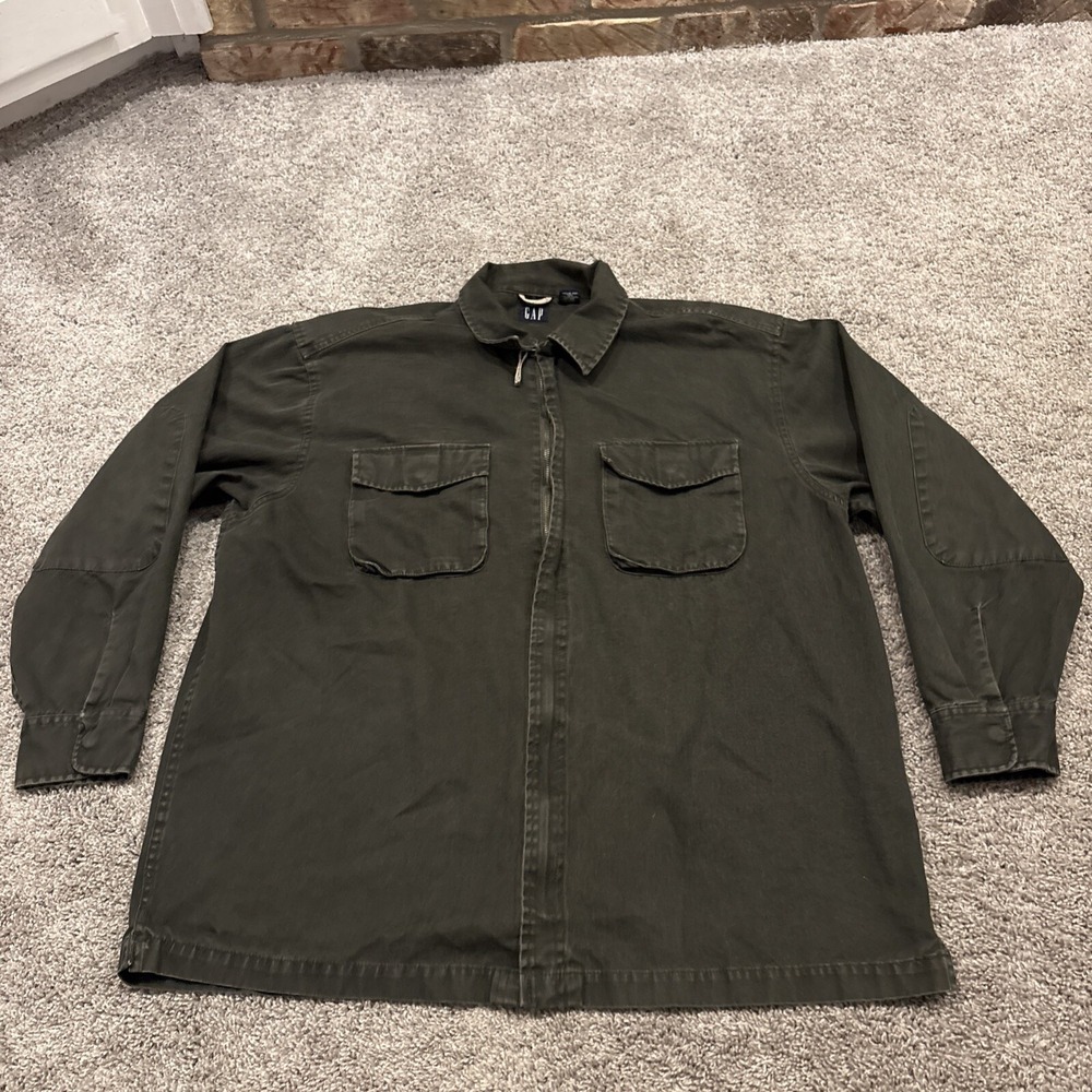 Gap Fatigue Utility Field Jacket Coat Cargo Army Military Pockets Green Mens XL